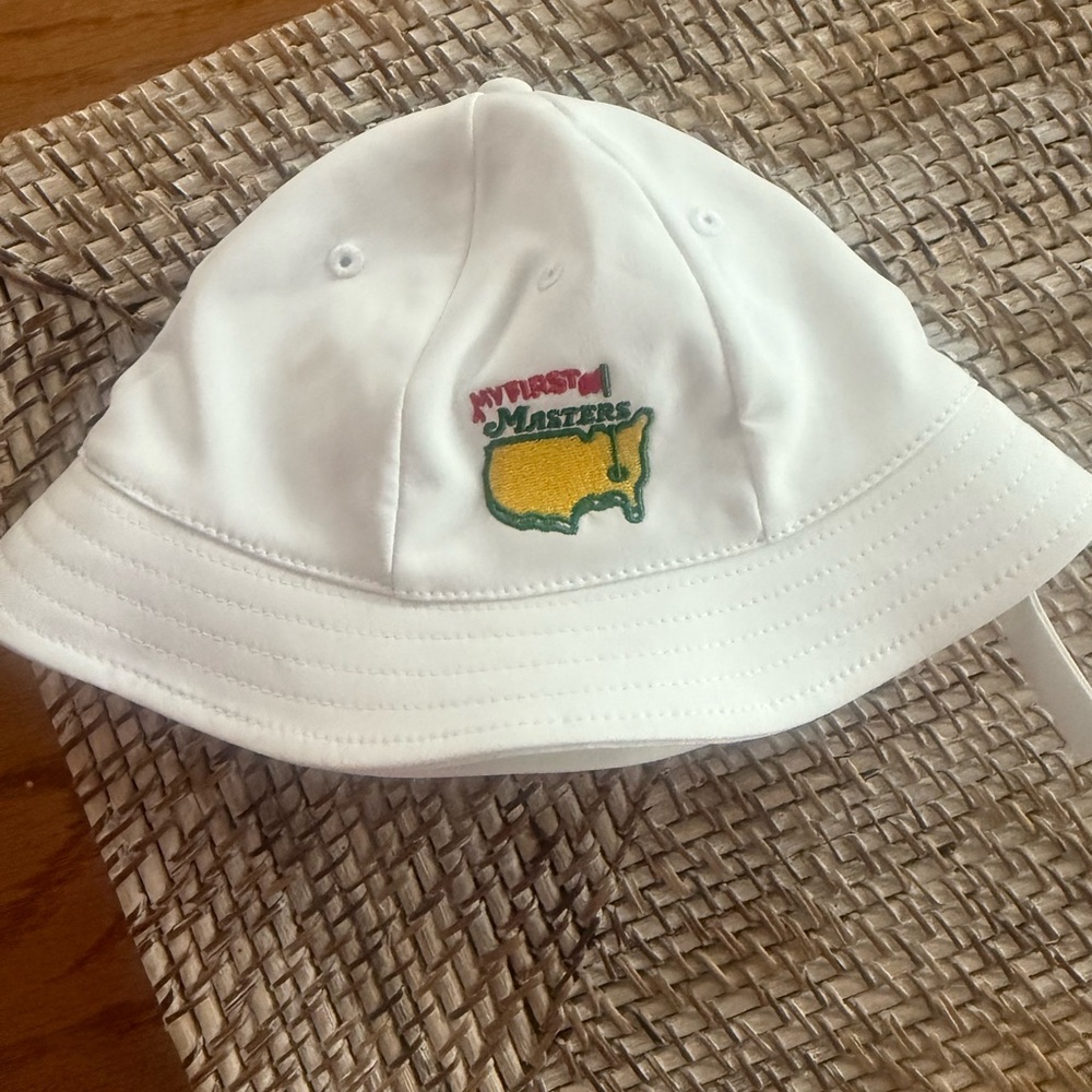 Masters Baby White Bucket Hat with Embroidered Logo